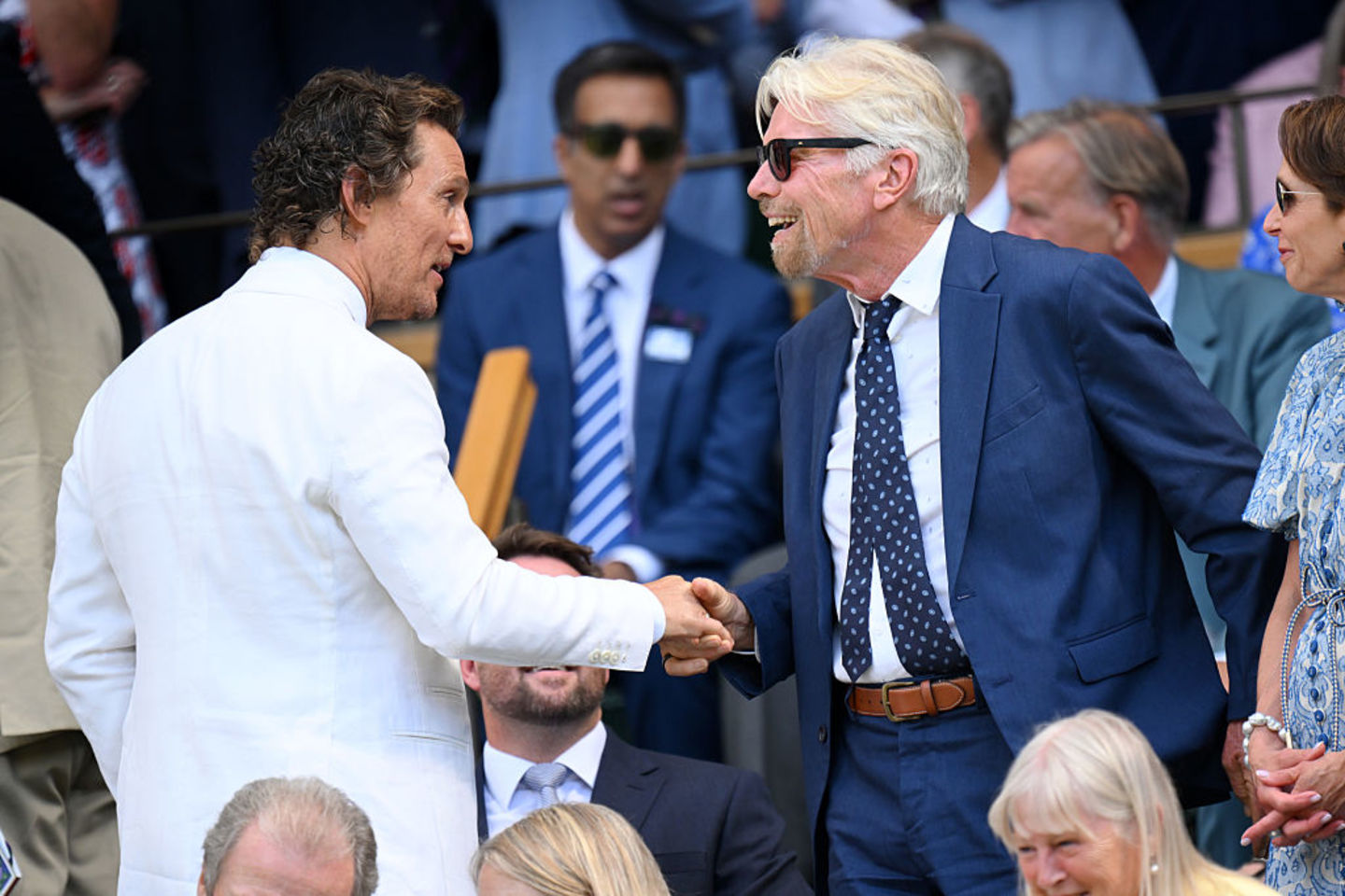 Richard Branson and Matthew McConaughey at Wimbledon 2025
