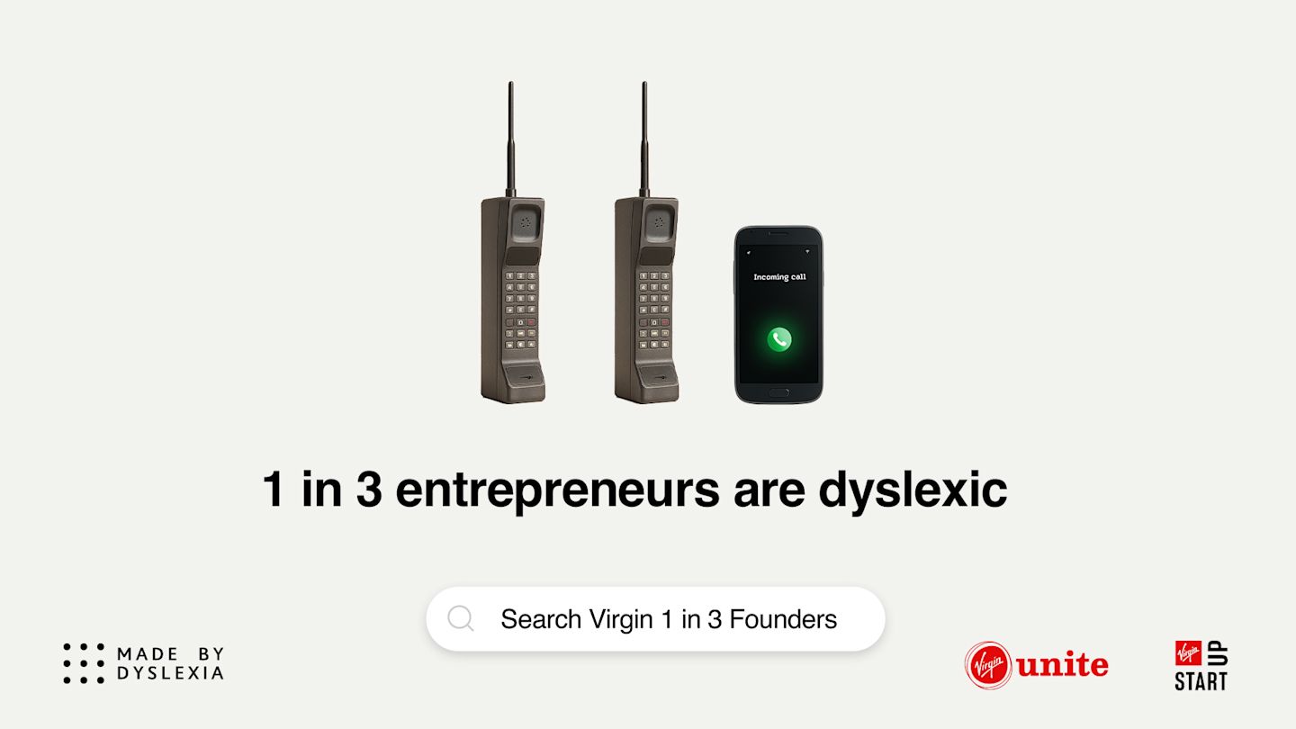 1 in 3 founders are dyslexc - campaign visual