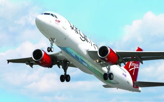 Virgin Atlantic's glass bottom plane