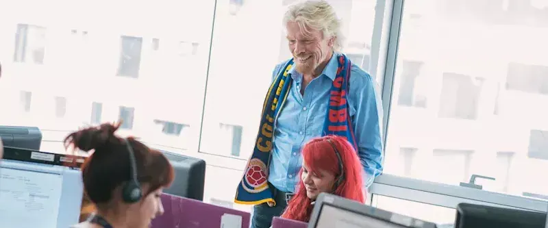 Richard Branson visiting Virgin Media 