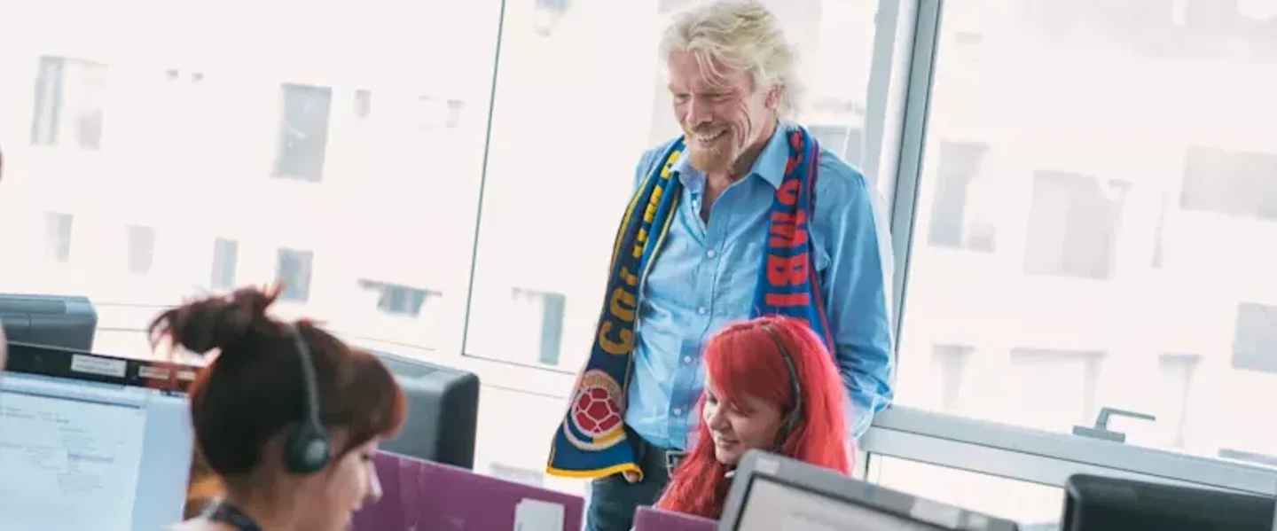 Richard Branson visiting Virgin Media