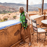 Eve Branson looking out over the Atlas Mountains of Morocco 