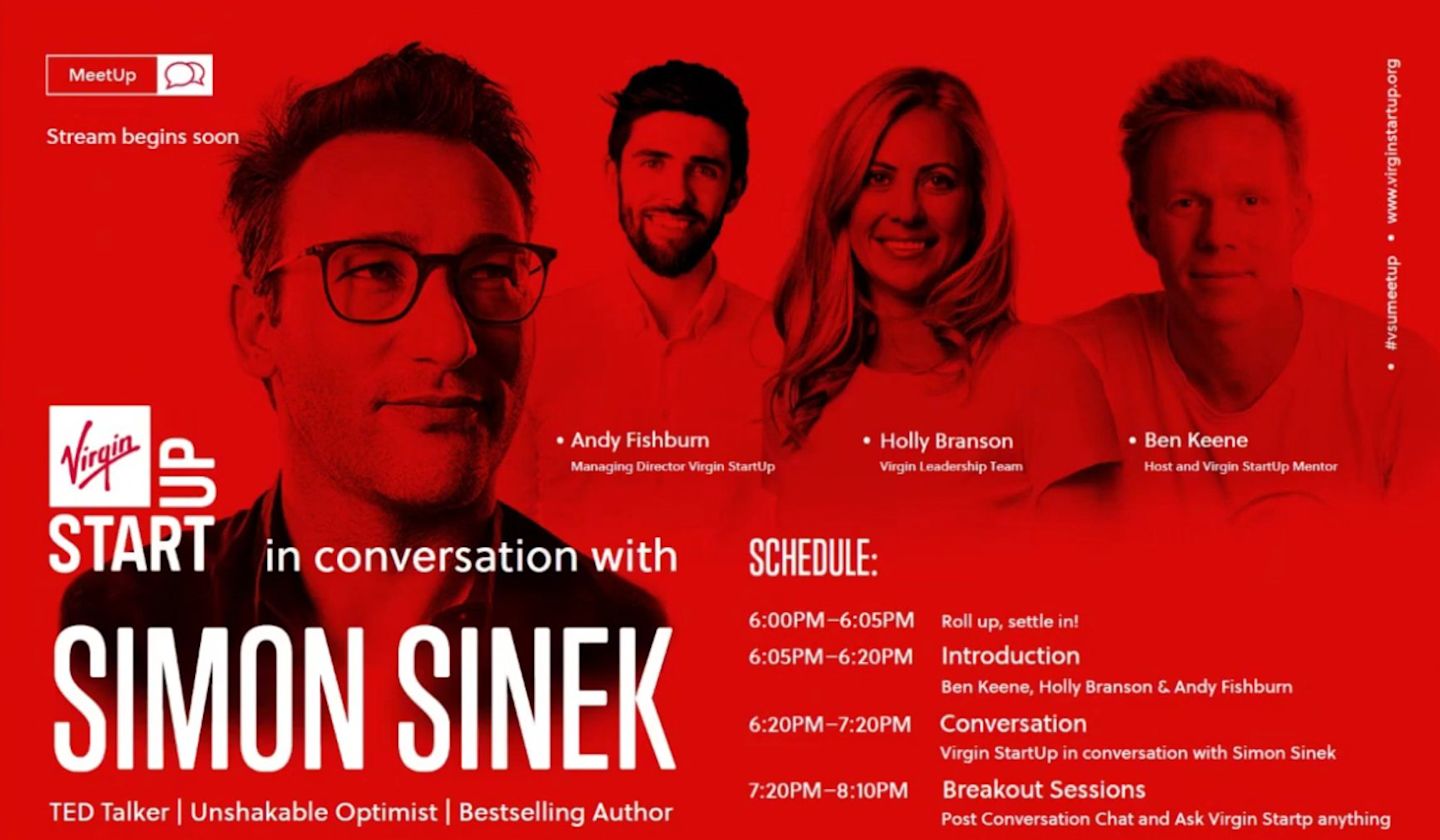 Virgin StartUp - Digital MeetUp poster