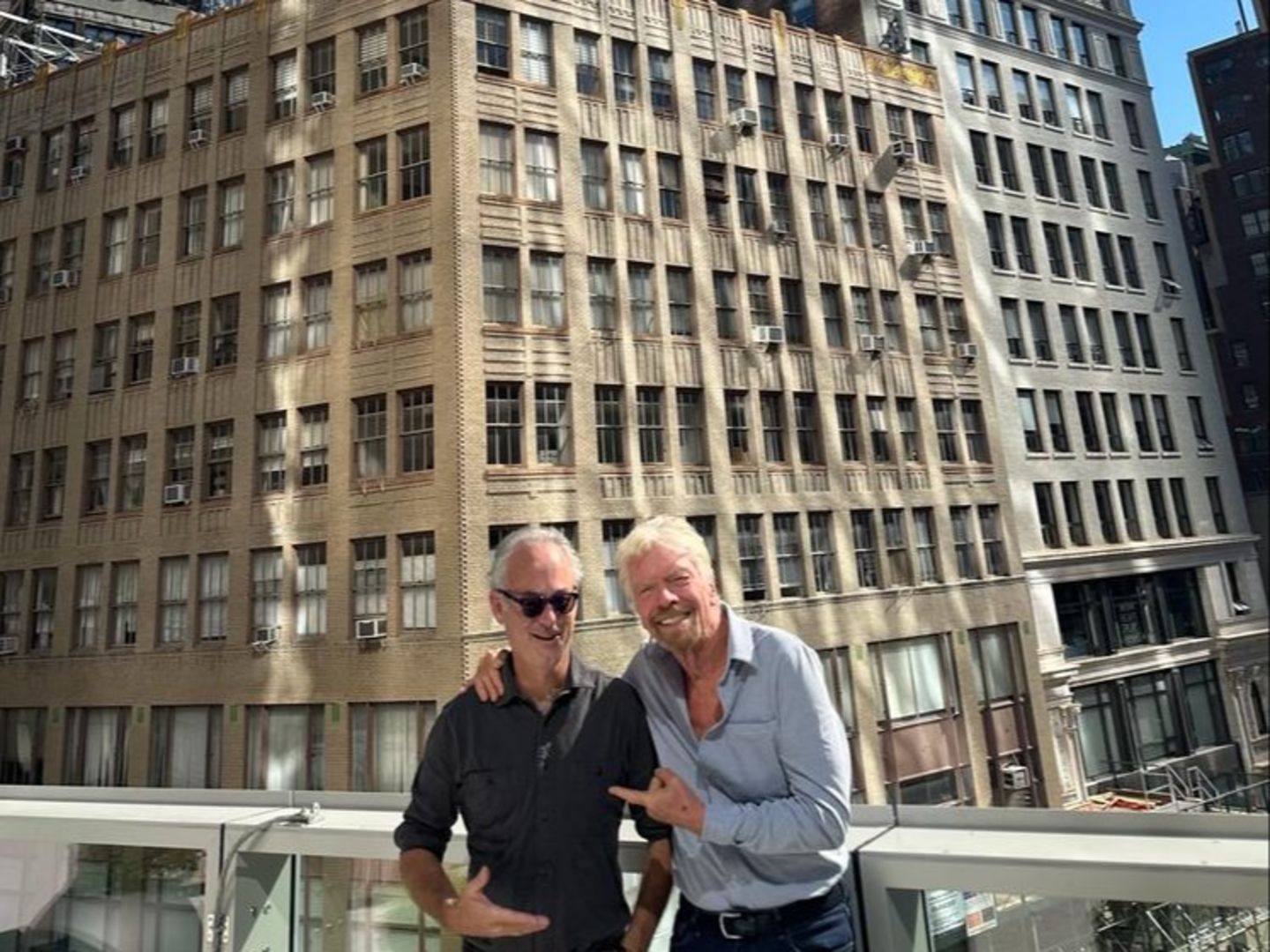 Richard Branson and Amor Towles in New York City