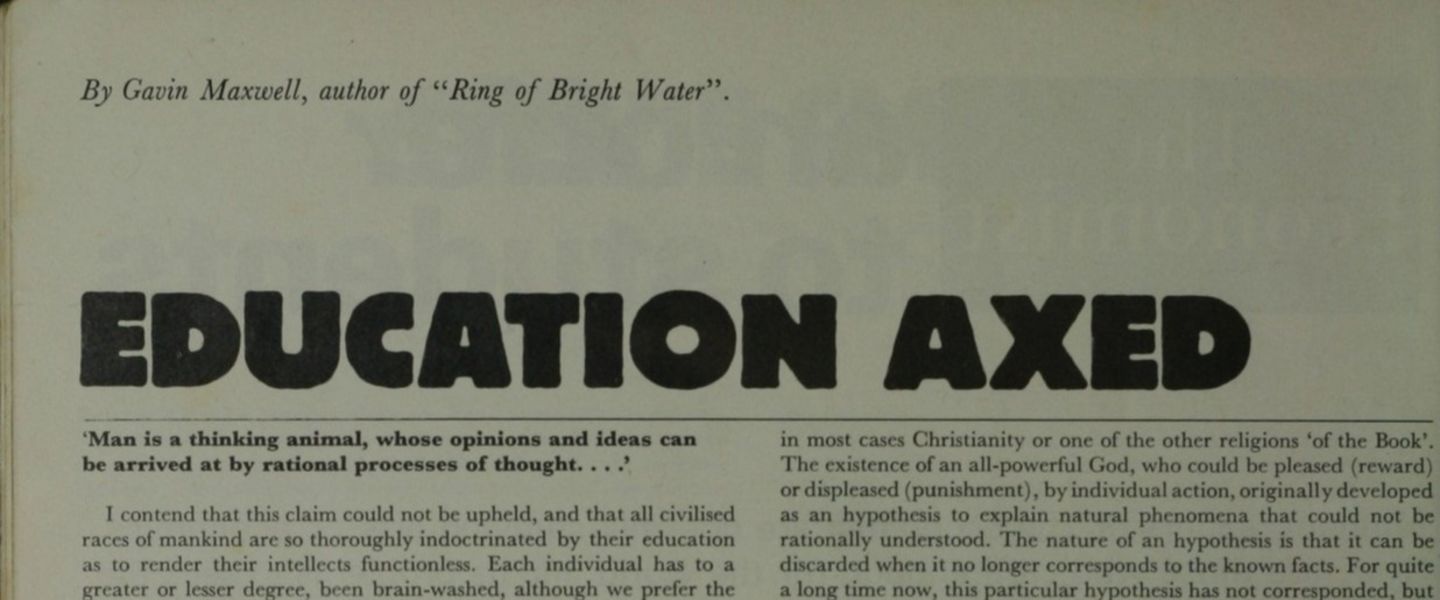Education Axed title of a Student Magazine article