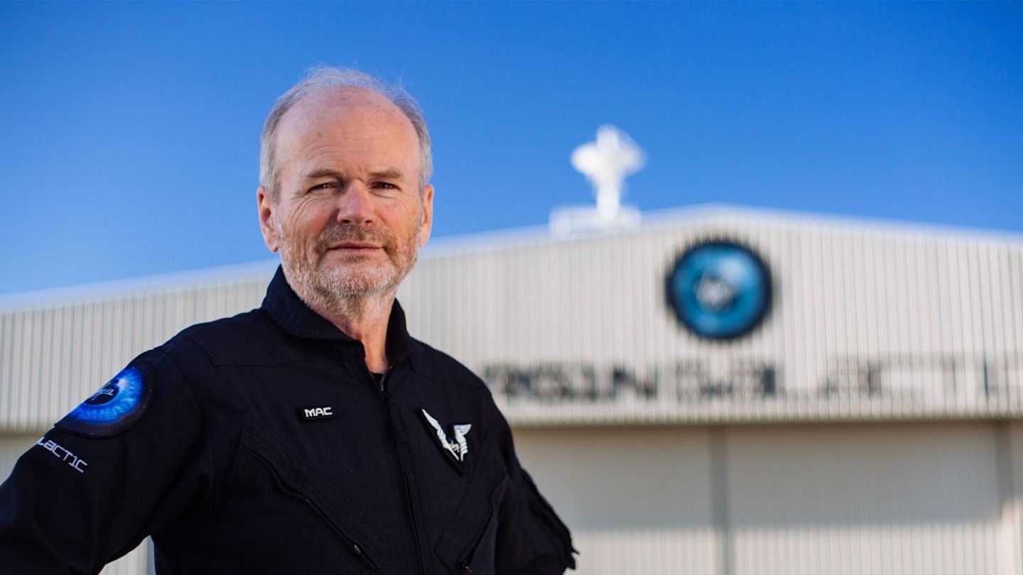 Dave Mackay outside the hangar
