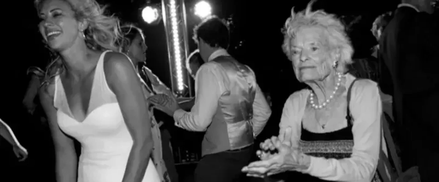 Eve and Holly Branson, dancing at a wedding