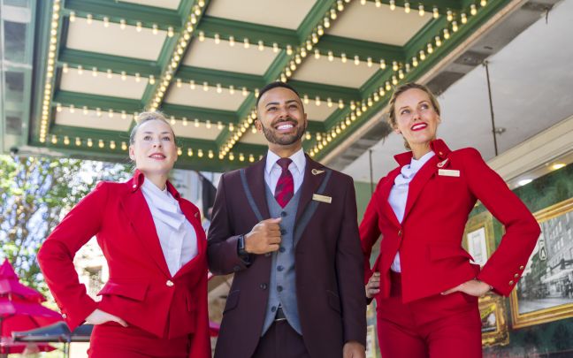 Three members of Virgin Atlantic cabin crew in Tampa Three members of Virgin Atlantic cabin crew in Tampa