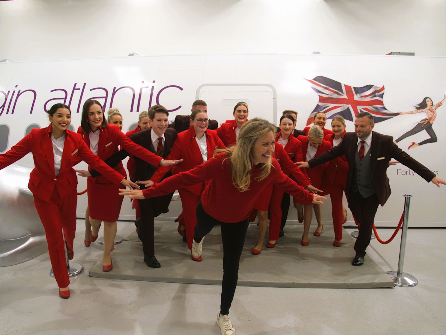 Holly Branson with the Virgin Atlantic crew