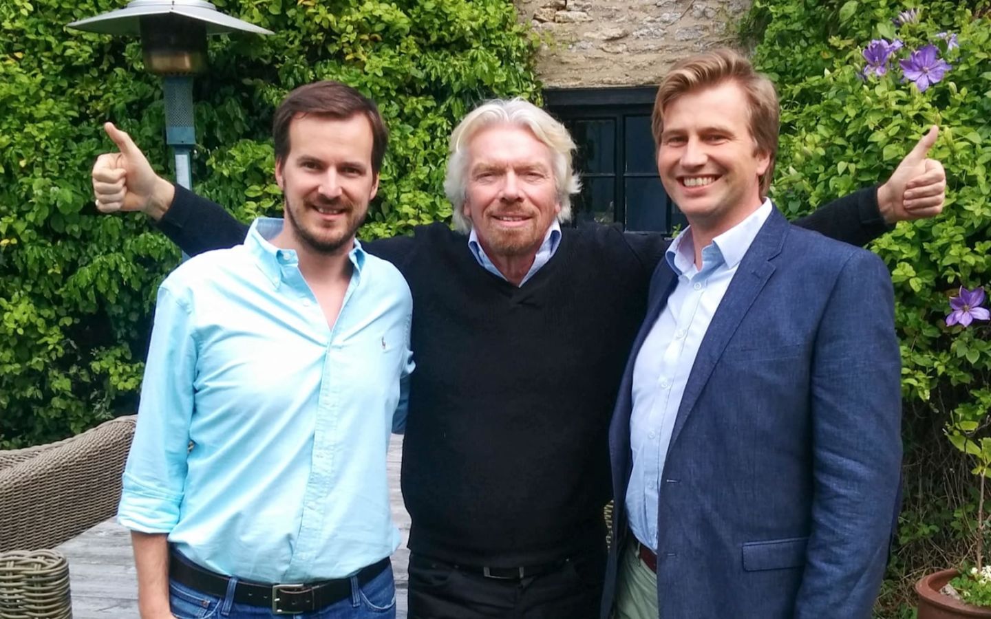 Richard Branson with the founders of Transferwise, Taavet Hinrikus and Kristo Kaarmann