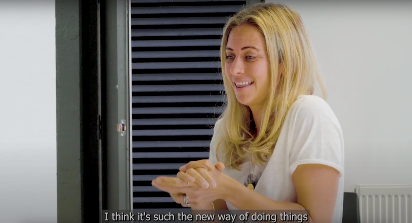 Holly Branson speaking to students at School 21