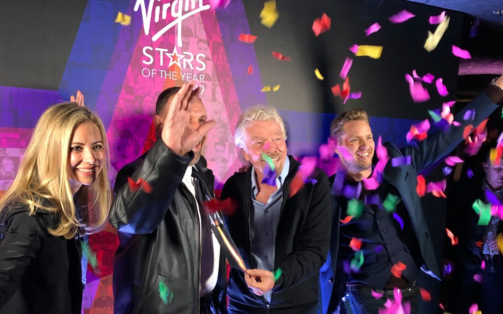 Richard, Sam and Holly Branson with the Virgin Stars of the Year winner