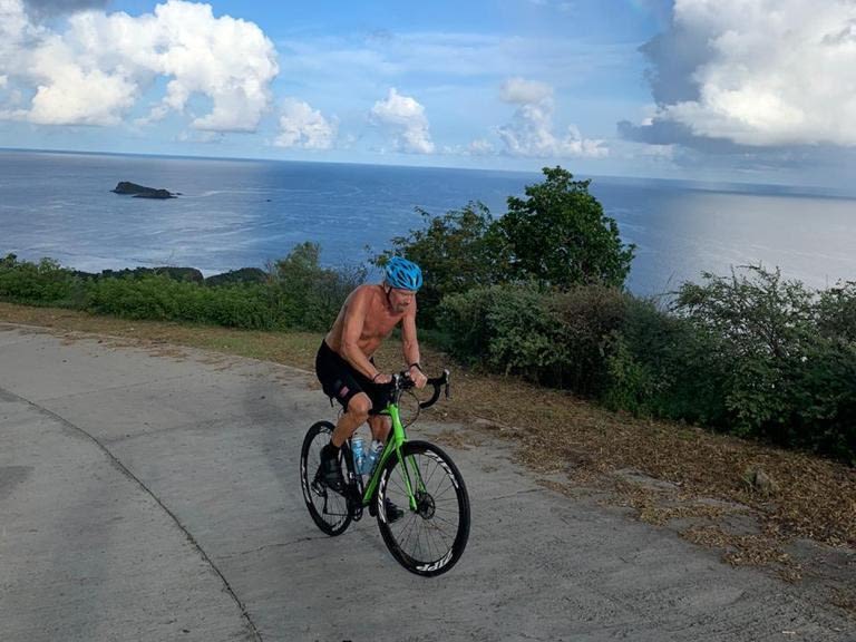 Richard Branson running on the Necker Island Strive Challenge