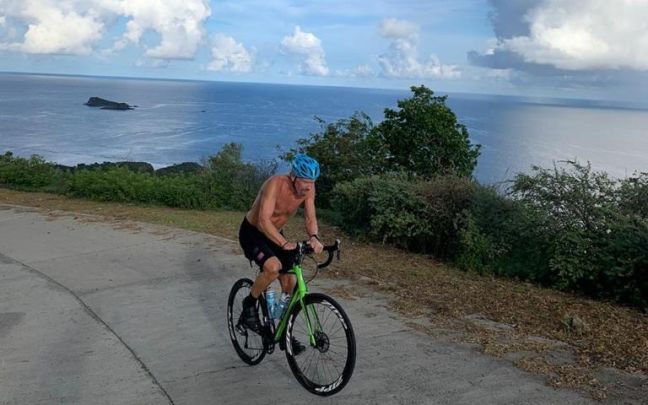 Richard Branson running on the Necker Island Strive Challenge