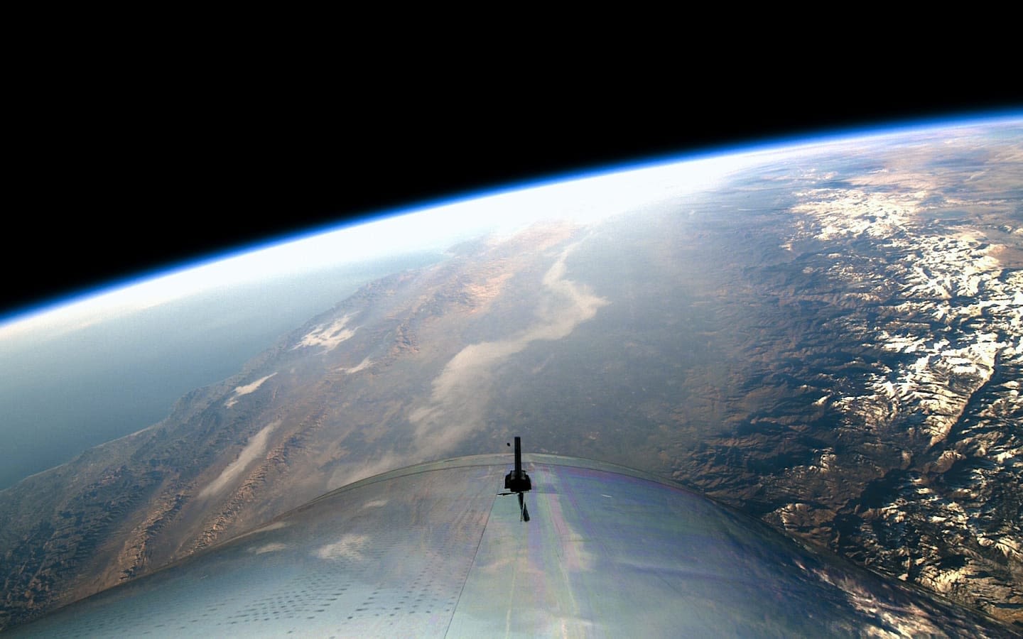 The view from a Virgin Galactic spaceship looking down on earth