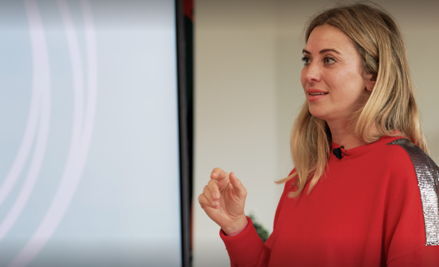 Holly Branson speaking at the Founders Unite award ceremony