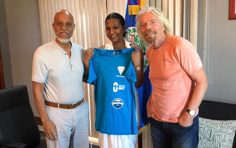 Richard Branson with Prime Minister of Belize, Dean Barrow and his wife