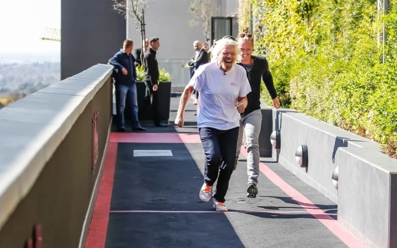 Richard Branson and Sam Branson at Virgin Active South Africa