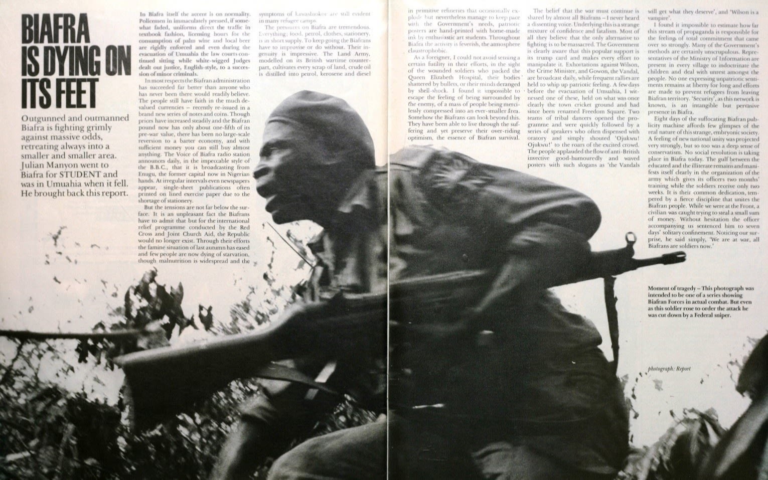 An article from Student magazine titled Biafra is dying on its feet