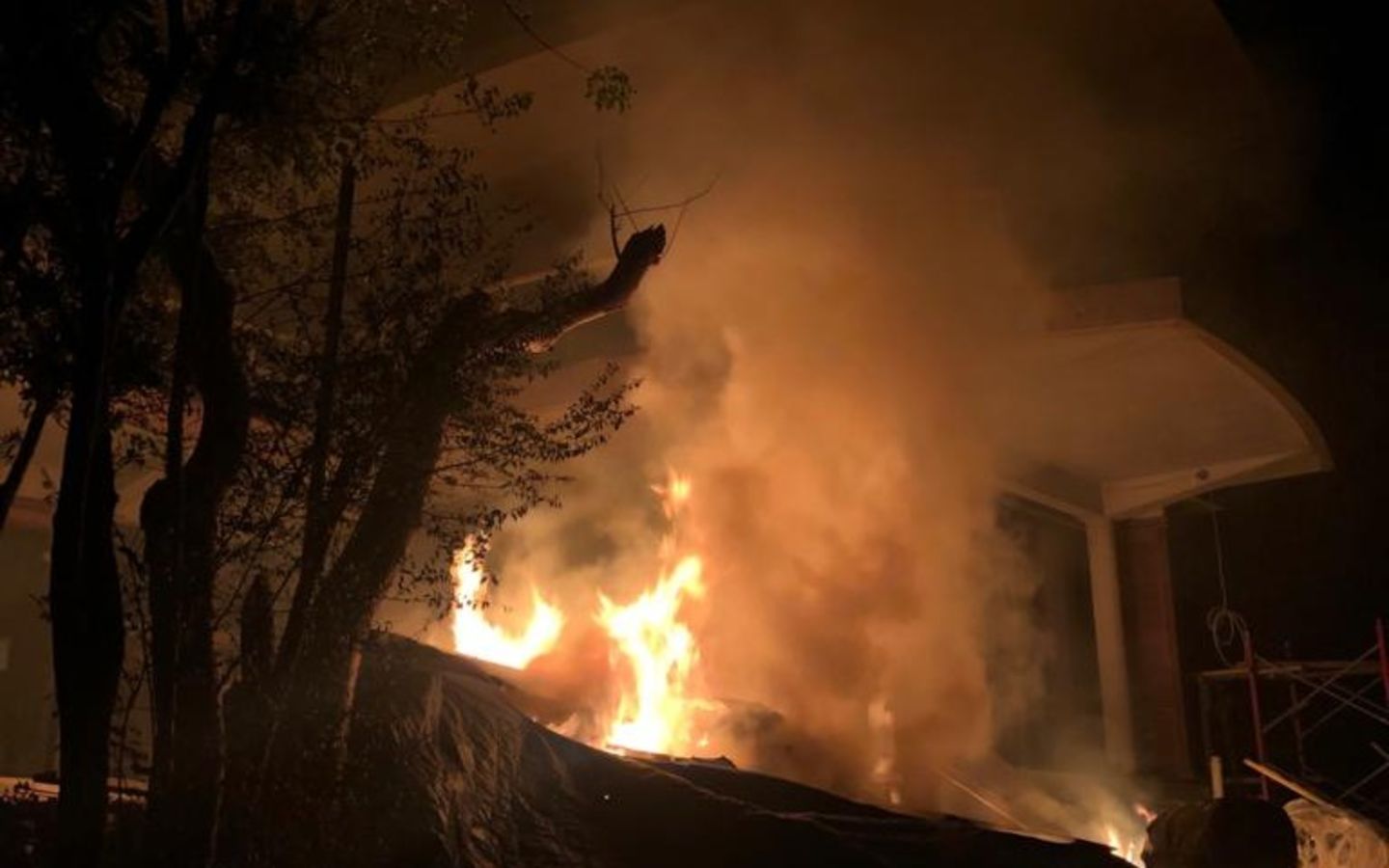 A fire on Necker Island