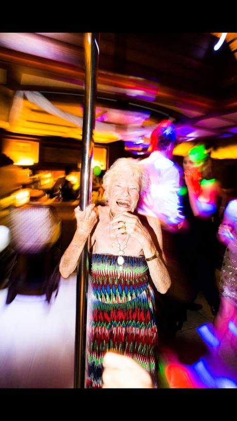Eve Branson enjoying a night out with family