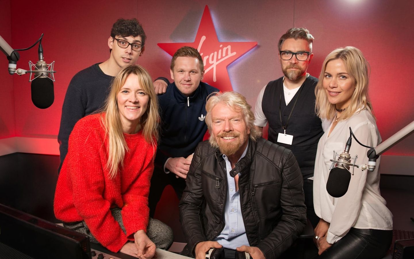 Richard Branson with Virgin Radio UK DJs