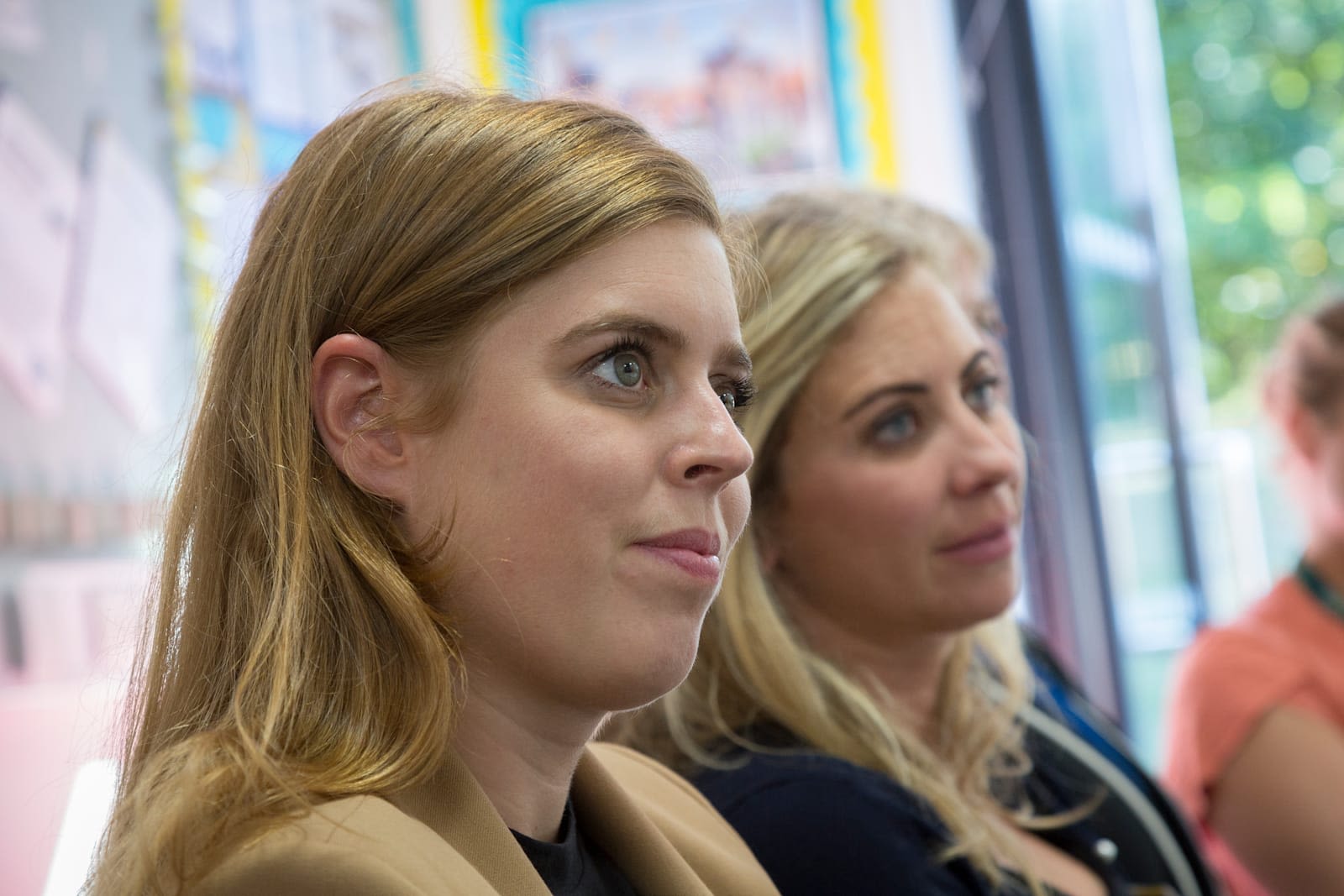 Princess Beatrice with Holly Branson on a visit to a school for Big Change