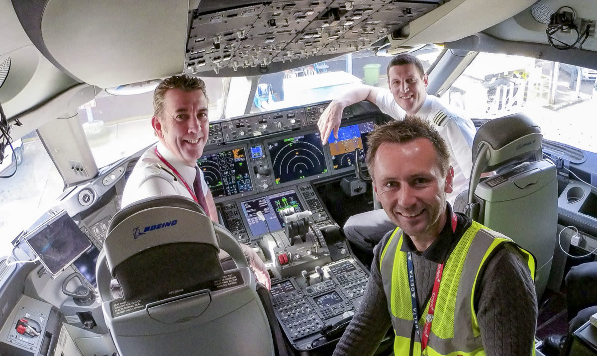 Virgin Atlantic pilots prepare for take off on a cargo flight