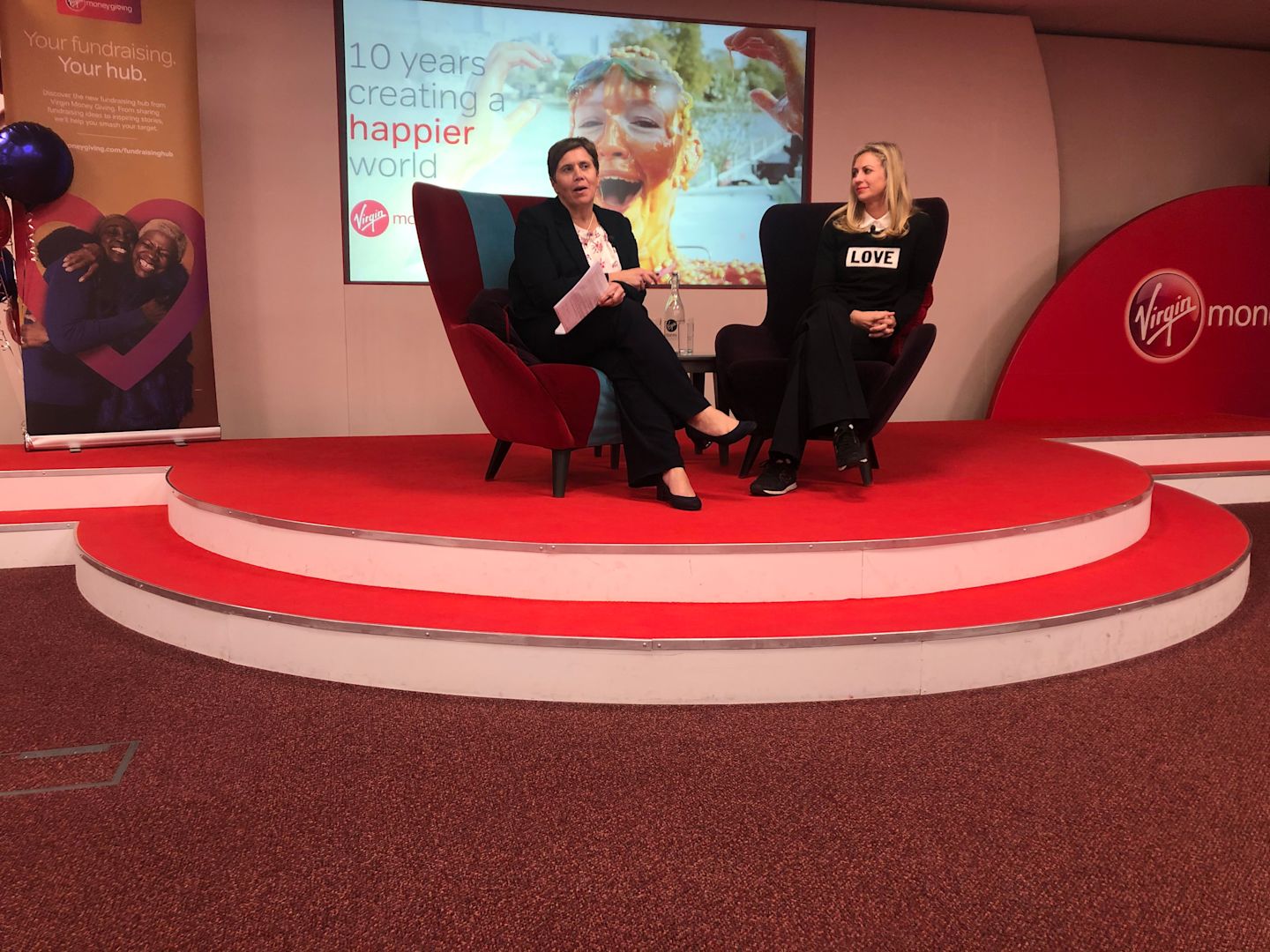 Holly Branson with Jo Barnett, managing director of Virgin Money Giving