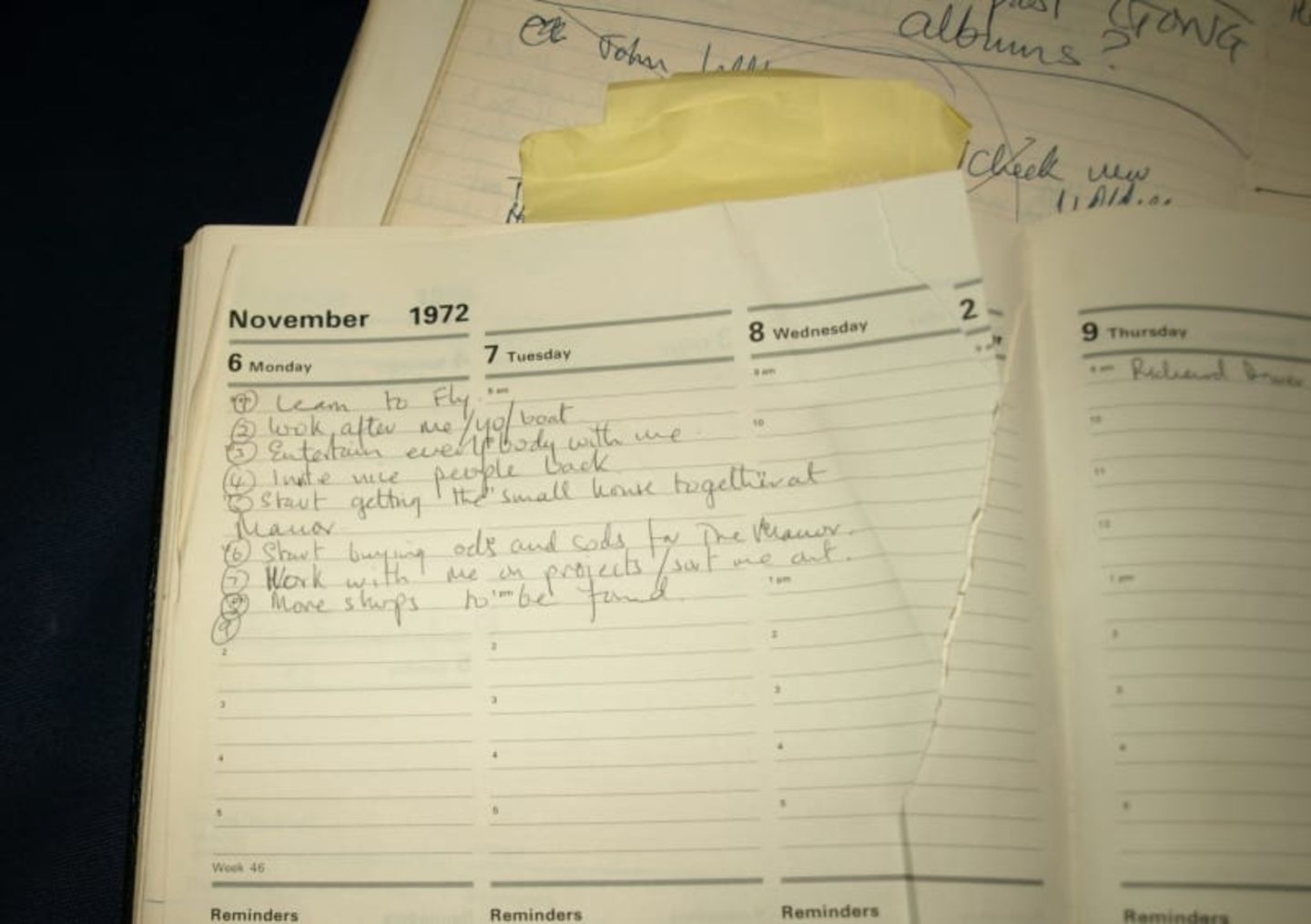 Richard Branson's 1972 to do list