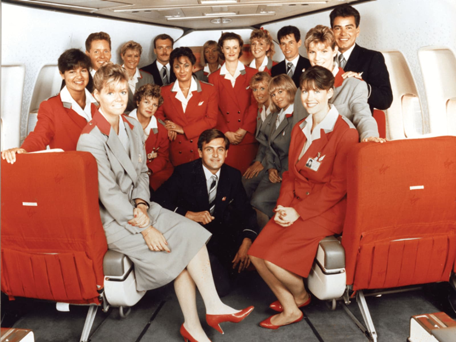 Virgin Atlantic cabin crew in the 1980s