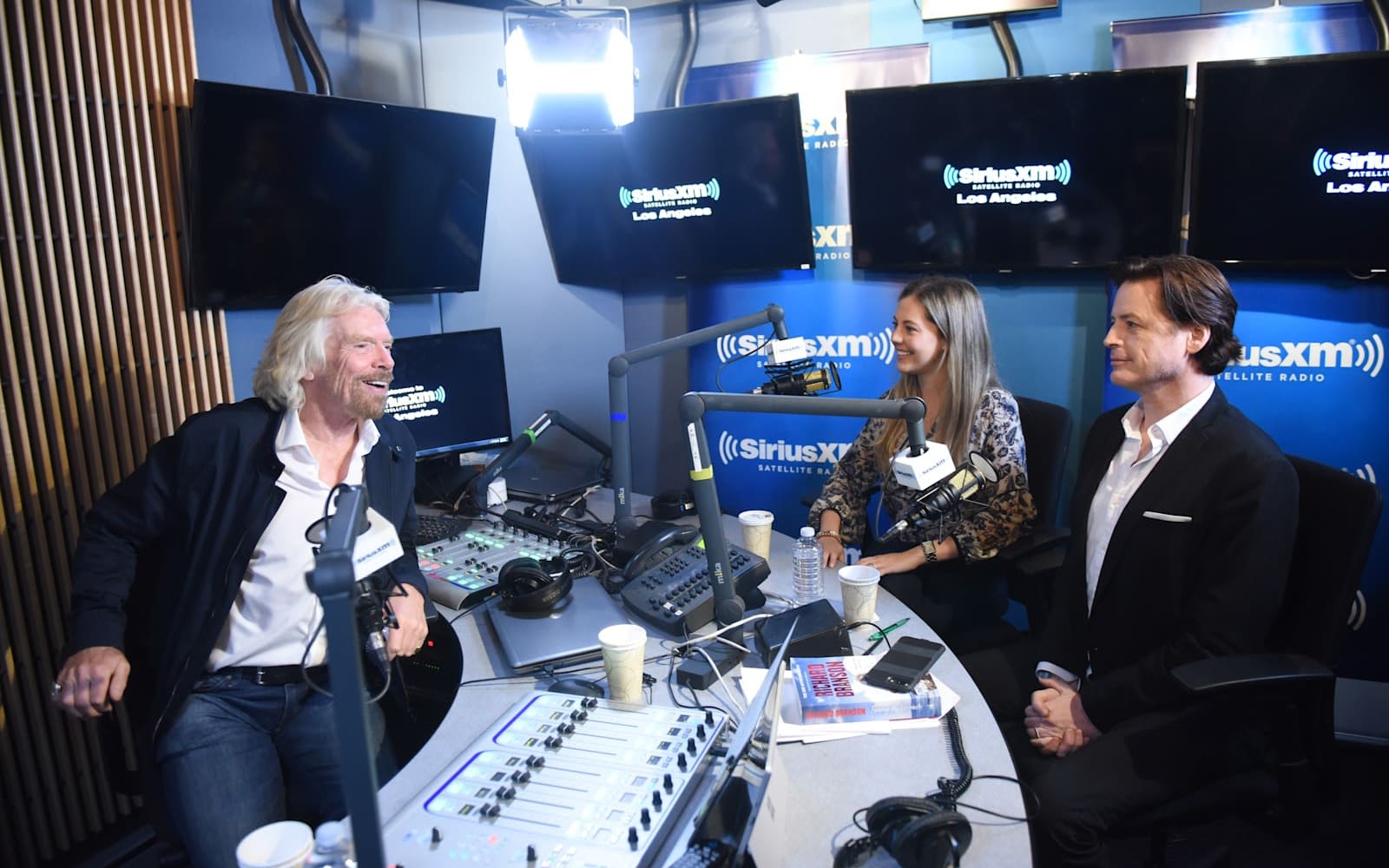 Richard Branson on his Sirius XM show with  Milana Rabkin  and John Fugelsang in the studio