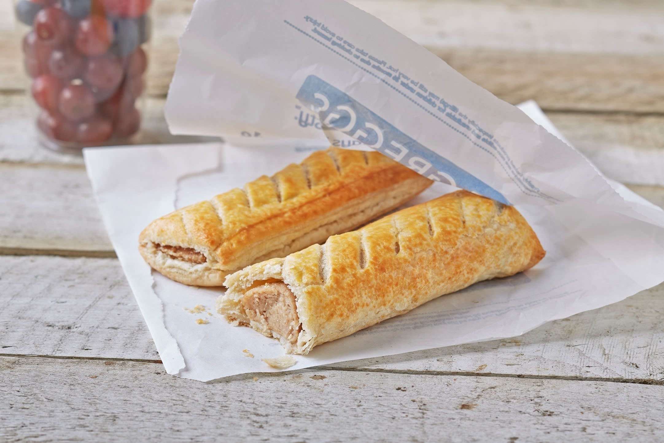 Image of a sausage roll from Greggs.