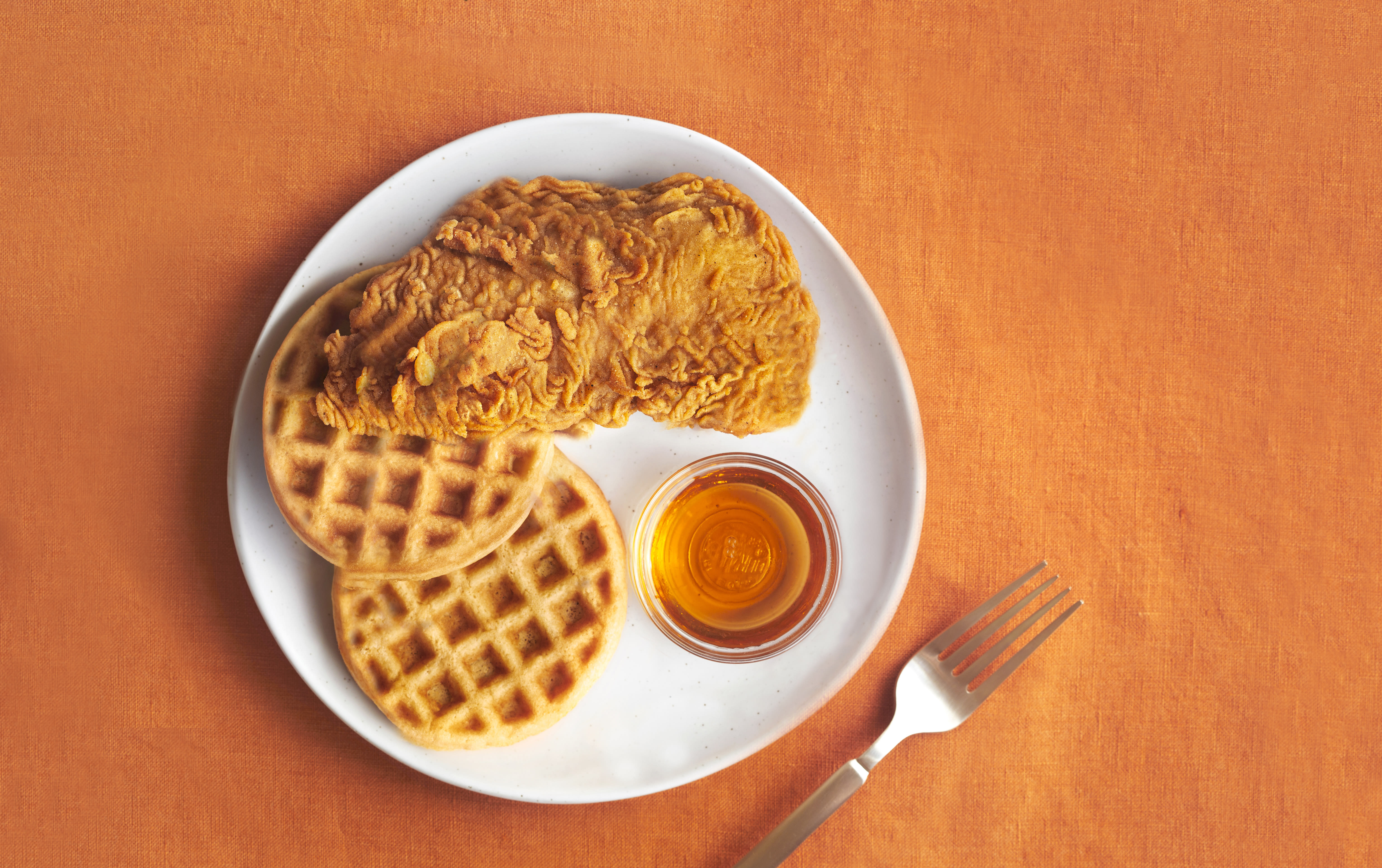 Chicken and waffles made with UPSIDE Foods' cultivated meat