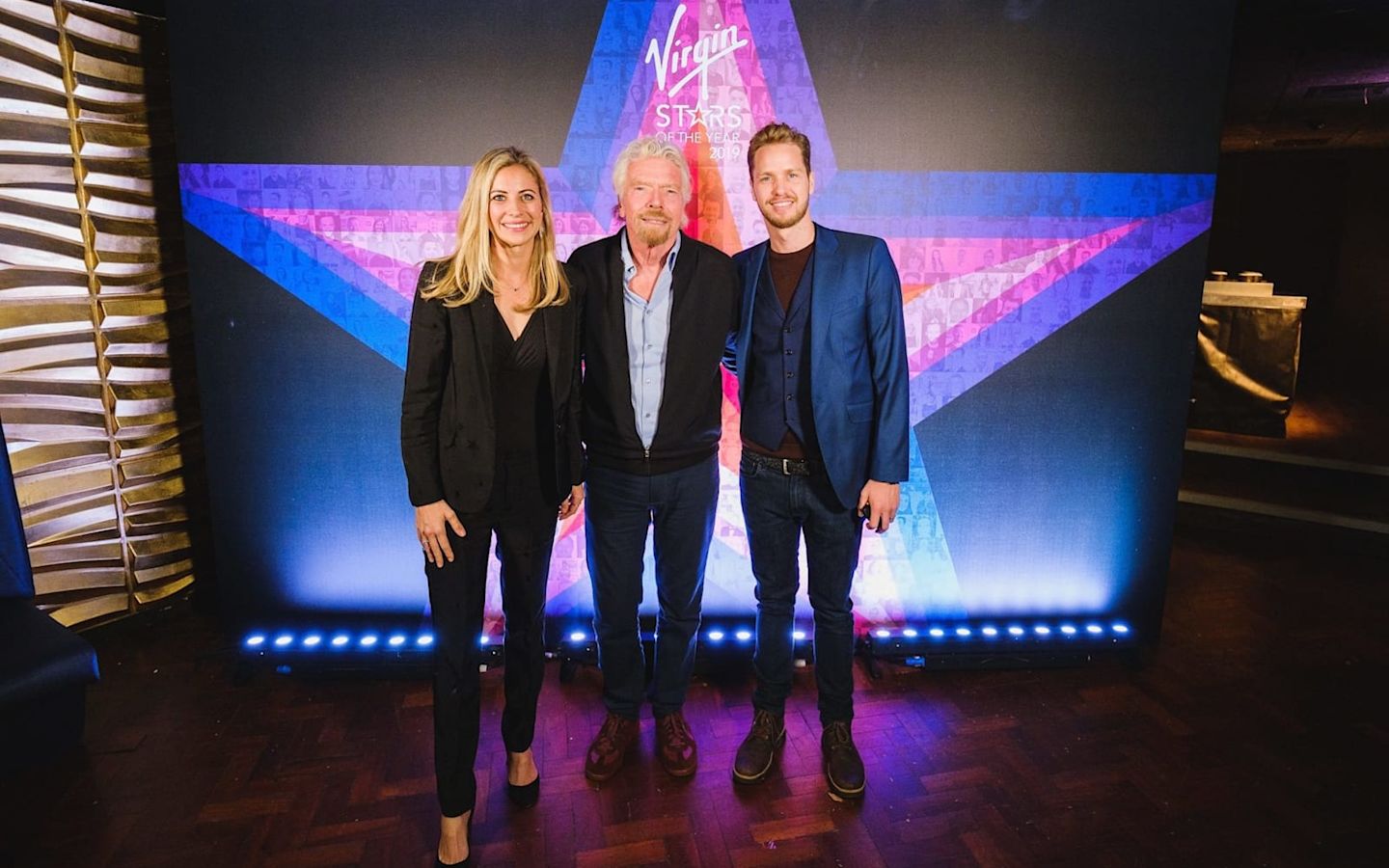 Richard with Holly and Sam at Virgin Stars event