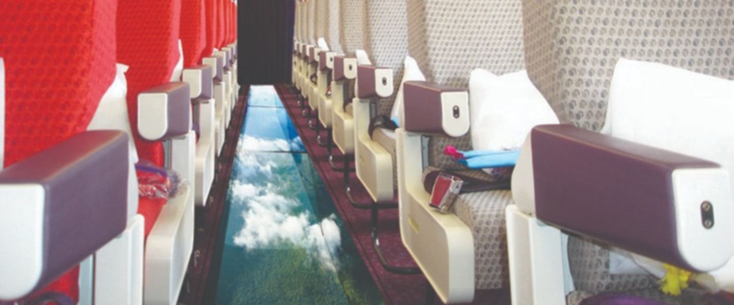 Inside Virgin Atlantic's glass bottom plane