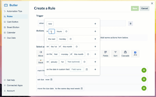 An image showing how to create an Automation Rule on a Trello board