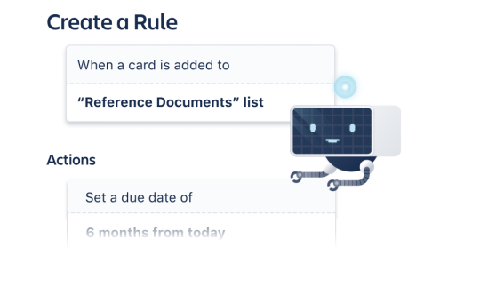 An image showing how to create an automated rule on a Trello board