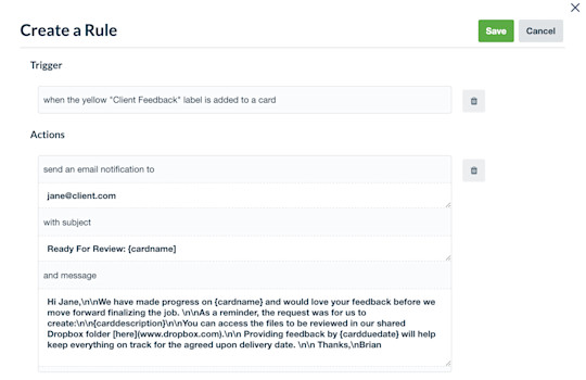 An image showing how to create rules to Automate email sends