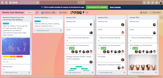 An image of a Trello board