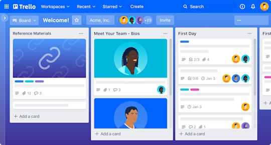 An image showing an example of an onboarding template