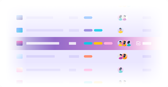 An illustration showing Table view of a Trello board