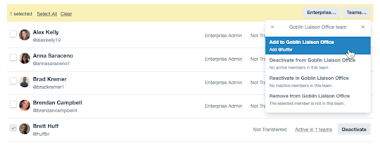 An image showing how to manage Trello Workspace members in bulk in an Enterprise Admin Dashboard