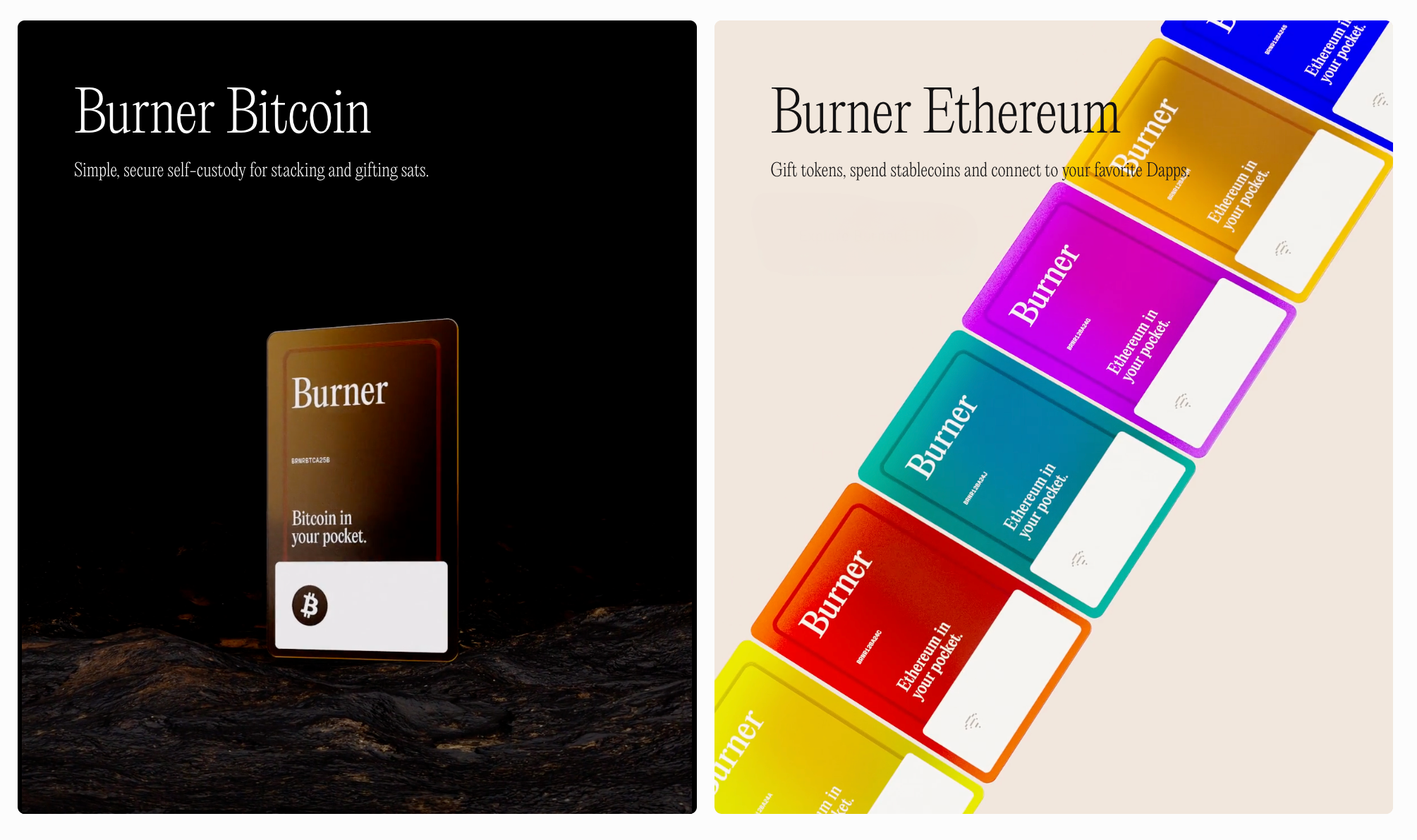 Burner Bitcoin and Burner Ethereum