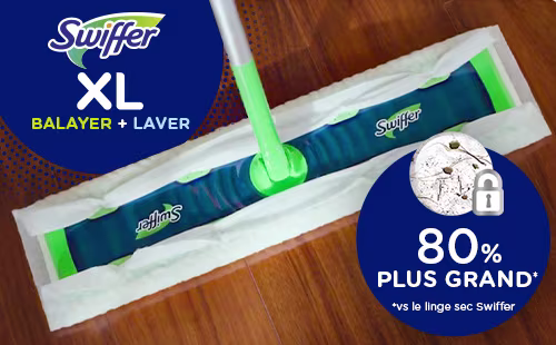 Recharges de linges secs grands formats pour balai Swiffer – 80 % plus larges vs linges secs multi-surfaces pour balai, pour un nettoyage plus facile et plus rapide