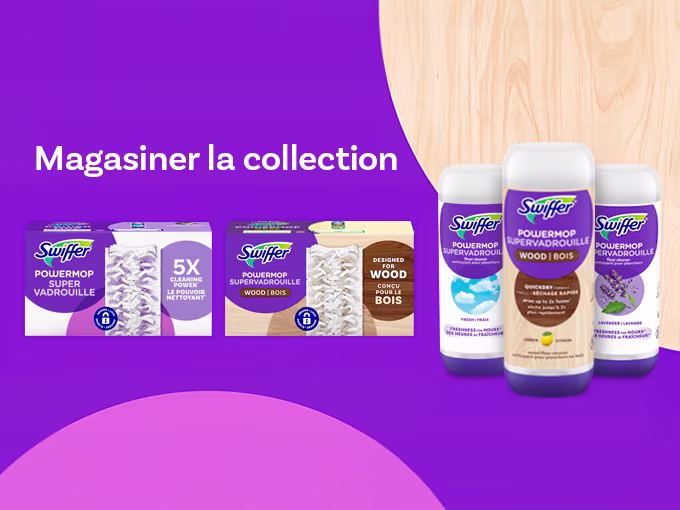 Magasiner la collection : Produits de la gamme SuperVadrouille sur fond violet