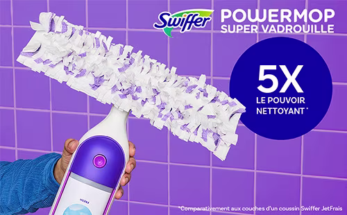 Solution nettoyante pour planchers Swiffer® SuperVadrouille avec parfum Frais – 5 fois le pouvoir nettoyant comparativement aux couches d’un coussin Swiffer JetFrais