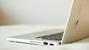 An image of a damaged laptop