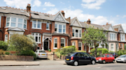 Row of houses in the sunshine