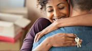 Two people hugging